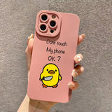Cute Minimalist Cartoon Duck Silicone Phone Case For iPhone