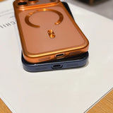 Magnetic Matte Translucent Plating Hard PC  Case For iPhone
