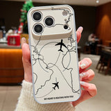 Airplane Route Pattern Magnetic Phone Case For iPhone