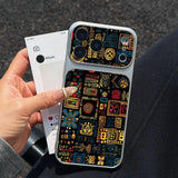 Aztec sheepskin leather textured phone case For iPhone