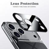 Luxury Frame Leather  Plating Camera Protect Shockproof Case  For iPhone