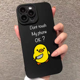 Cute Minimalist Cartoon Duck Silicone Phone Case For iPhone