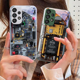 Mechanical tempered glass phone case For Samsung
