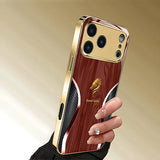 Creative Golden Dragon Pattern Gold Metallic Paint Glass Phone Case For iPhone