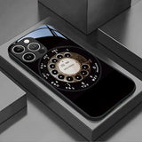 Retro Rotating Dial Pattern Tempered Glass Case For iPhone