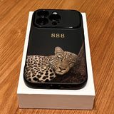 Leopard Print "888" Lucky Number Shockproof Soft Case For iPhone