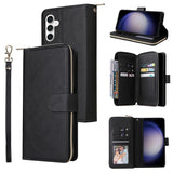 Zipper Leather Wallet Cards Bag Case For Samsung Galaxy
