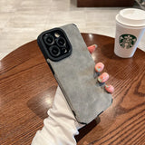 Fashion Matte Leather Silicone Case For iPhone