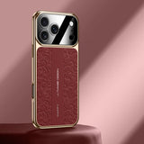 Luxurious Leather Back Electroplated Soft TPU Case For iPhone