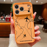 Airplane Route Pattern Magnetic Phone Case For iPhone