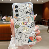 Travel World Print  Card Slot Pocket TPU Case For Samsung Galaxy