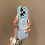 Luxury Candy Magnetic Wireless Charge Matte Phone Case For iPhone