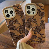 Vivid Leopard Pattern Bonded Leather Phone Case For iPhone