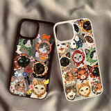 Colorful Cat Design Clear Phone Case For iPhone