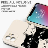 Cute Cartoon Black Cat Silicone Case for iPhone