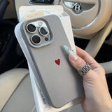 Simple Red Love Heart Soft TPU Phone Case For iPhone
