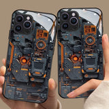 Creative Circuit Board Pattern Glass Material Case For iPhone