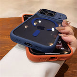 Transparent for Magnetic Acrylic Camera Control Buttons Armor Case For iPhone
