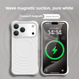 High Quality Magnetic Solid Color Liquid Silicone Wave Pattern Case For IPhone