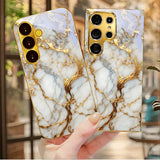 Kintsugi-style marble texture phone case For Samsung