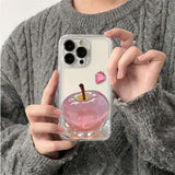 Pink apple pattern design phone case for iPhone