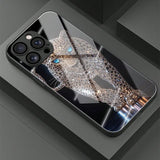 Cool Leopard Animal Print Glass Material Phone Case For iPhone