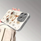 Christmas Snowflake Pattern Glass Electroplated Silver Case For iPhone