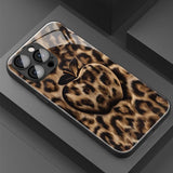 Leopard Print For Apple Pattern Glass Material Case For iPhone