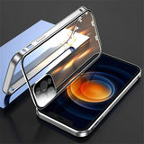 Double Sided HD Glass Metal Frame Case For iPhone