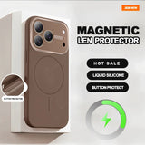 Big Window Magnetic Liquid Silicone Case for iPhone