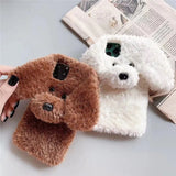 3D Teddy Dog Fluffy Phone Soft Case for IPhone