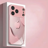 Luxury Light Pink Apple Pattern Glass Case For iPhone