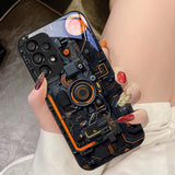 Mechanical tempered glass phone case For Samsung