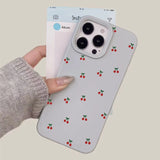 Cute Cartoon Cherry Graphic Silicone Soft Case For iPhone