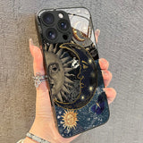 Creative Sun Person Pattern Tempered Glass For iPhone