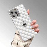 White Texture Background For Apple Glass Electroplated Phone Case For iPhone