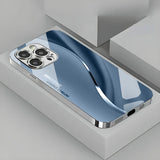 Gradient Minimalist Curve Electroplated Phone Case For iPhone
