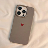 Simple Red Love Heart Soft TPU Phone Case For iPhone