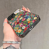 Style Colorful Floral Pattern HD Tempered Glass Case For iPhone