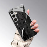 Electroplated glass geometric pattern phone case For Samsung