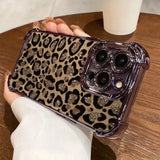 Plating Glitter Leopard Print Plating Phone Case For iPhone