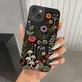 Embossed Floral Pattern Painted Case For iPhone