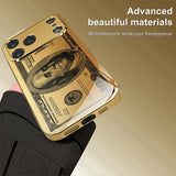 Personalized Banknotes Pattern Gold Metallic Paint Glass Case For iPhone