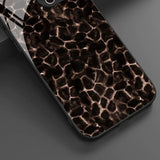 Dark Crack Texture Pattern Tempered Glass Case For iPhone