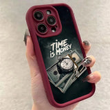 Time is Money Printed Soft Case For iPhone