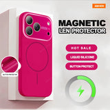 Big Window Magnetic Liquid Silicone Case for iPhone