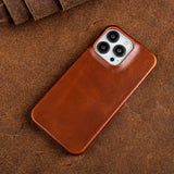 Oil Wax Luxury Genuine Leather Case For iphone