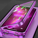 Double Sided HD Glass Metal Frame Case For iPhone