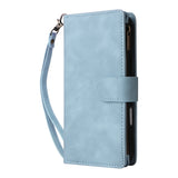 Premium Leather Wallet  Zipper Wallet Card Slots Magnetic Flip Case For iPhone