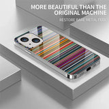 Colorful Stripes Pattern Tempered Glass Case For iPhone